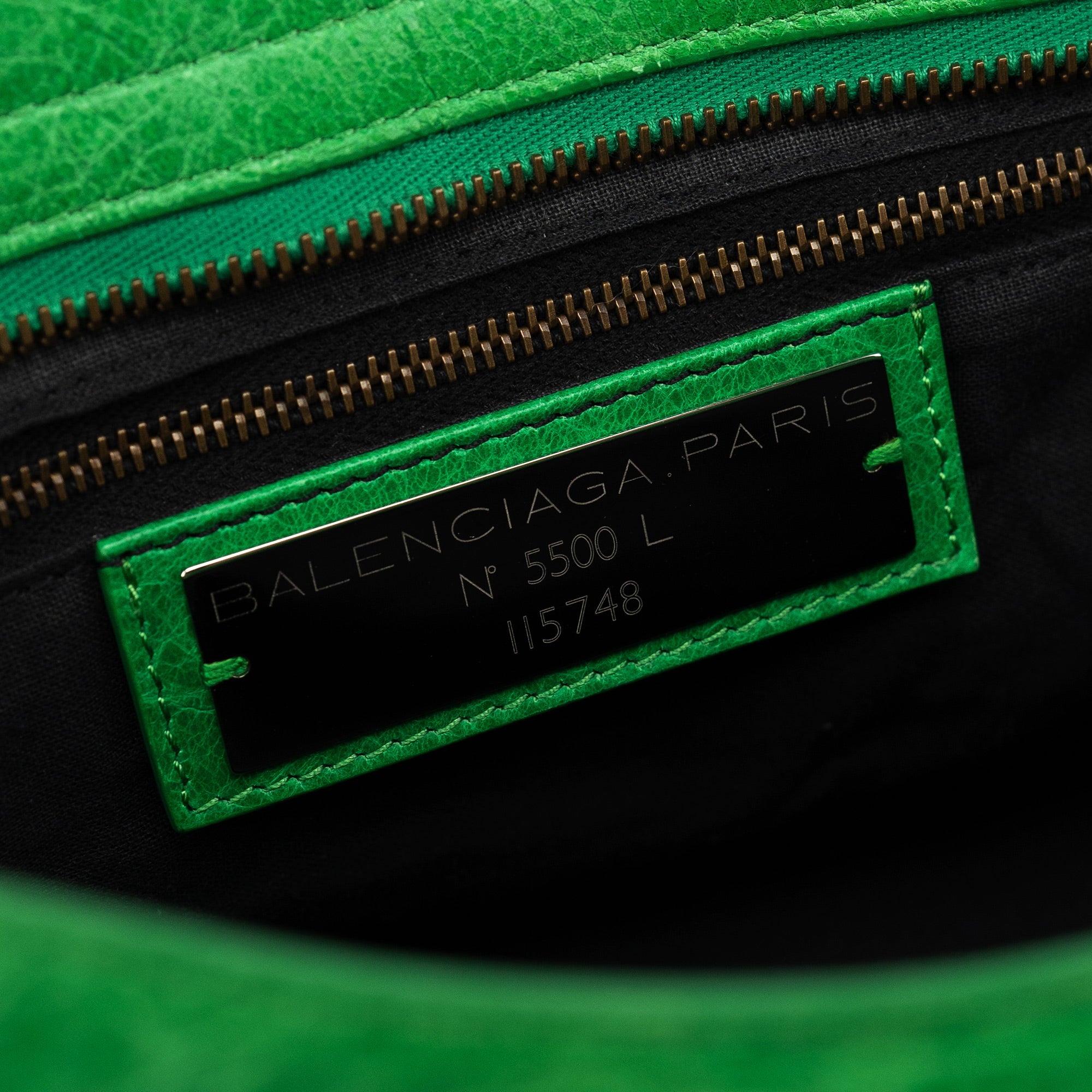 Balenciaga 115748 Green Lambskin City Bag