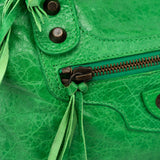 Balenciaga 115748 Green Lambskin City Bag
