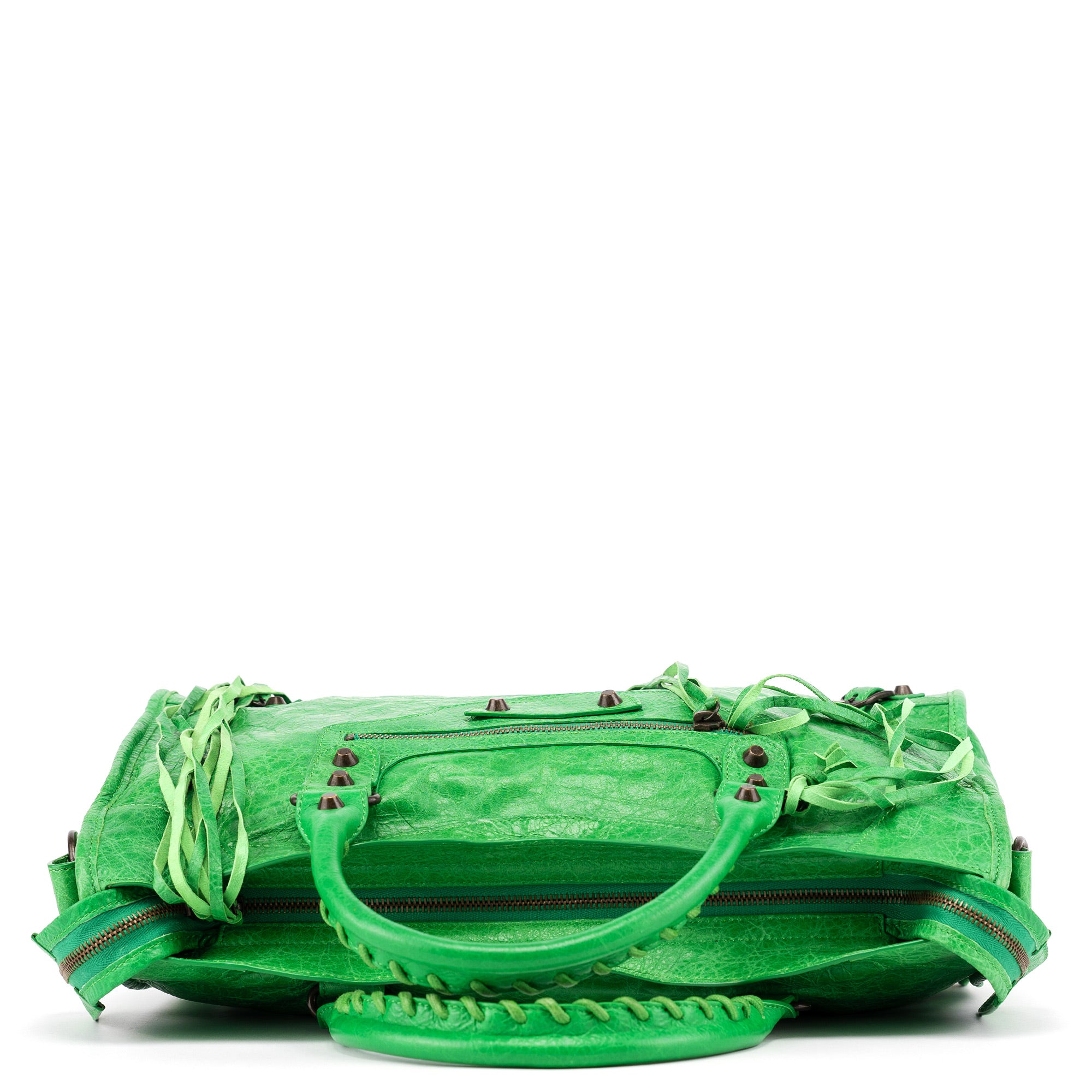 Balenciaga 115748 Green Lambskin City Bag