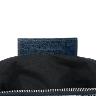 Balenciaga 186340 Navy Leather Crest Logo Shoulder Bag