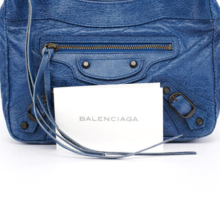 Balenciaga Navy Leather City Clutch Bag