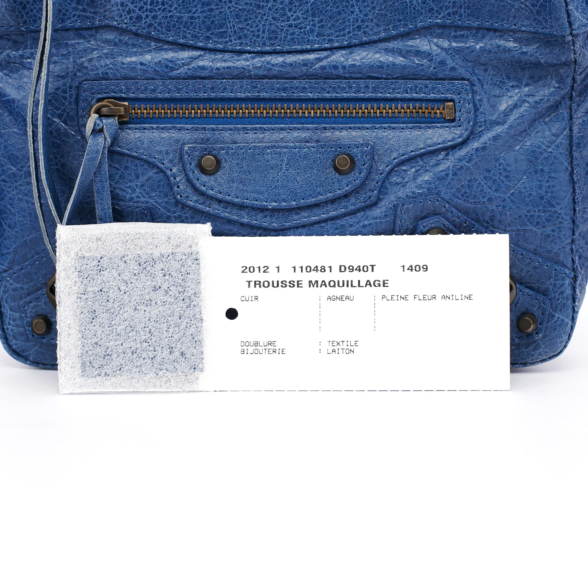 Balenciaga Navy Leather City Clutch Bag