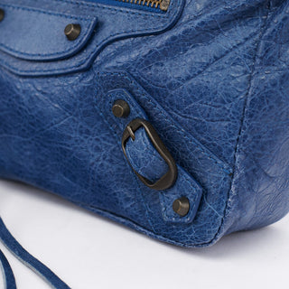 Balenciaga Navy Leather City Clutch Bag