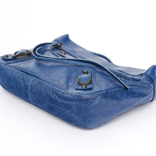 Balenciaga Navy Leather City Clutch Bag