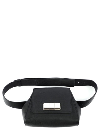 Bottega Veneta Black Leather Buckle Waist Bag by Daniel Lee