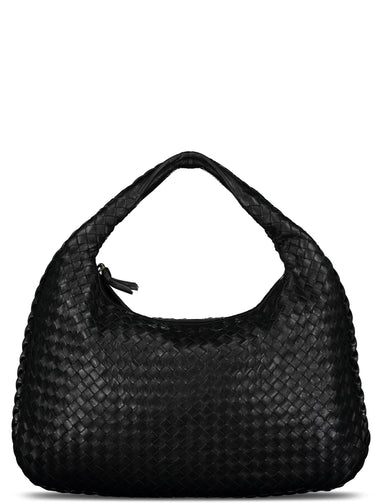 Bottega Veneta Black Medium Intrecciato Hobo Bag