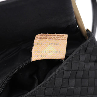Bottega Veneta Black Satin Intrecciato Shoulder Bag