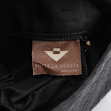 Bottega Veneta Black Satin Intrecciato Shoulder Bag