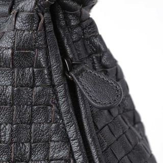 Bottega Veneta Large Black Metallic Veneta Hobo Bag