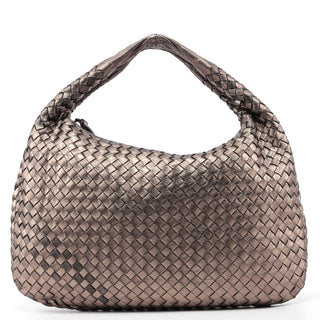 Bottega Veneta Metallic Gold Veneta Intrecciato Hobo Bag