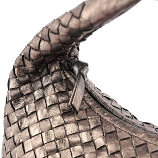 Bottega Veneta Metallic Gold Veneta Intrecciato Hobo Bag