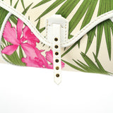 Celine 2004 White Hibiscus Print Canvas Shoulder Bag