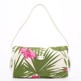Celine 2004 White Hibiscus Print Canvas Shoulder Bag
