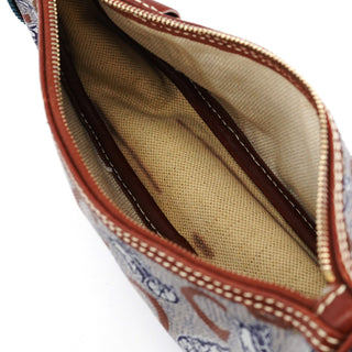 Celine Beige Blue Coated Canvas Mini Hobo Bag