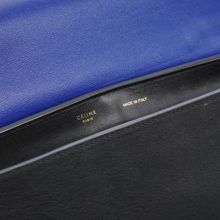 Celine Beige Blue Leather Trapeze 2-Way Bag