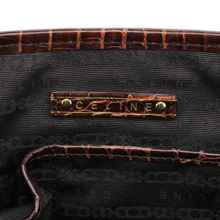 Celine Beige Brown Burlap Leather Boogie Bag