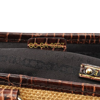 Celine Beige Brown Burlap Leather Boogie Bag