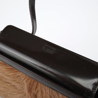 Celine Beige Brown Fur Shoulder Bag