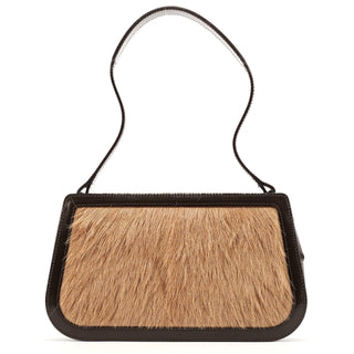 Celine Beige Brown Fur Shoulder Bag