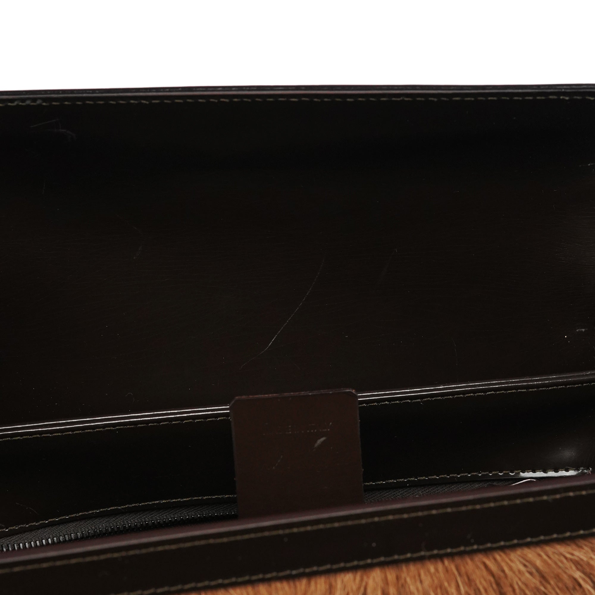 Celine Sac porté épaule en fourrure beige et marron