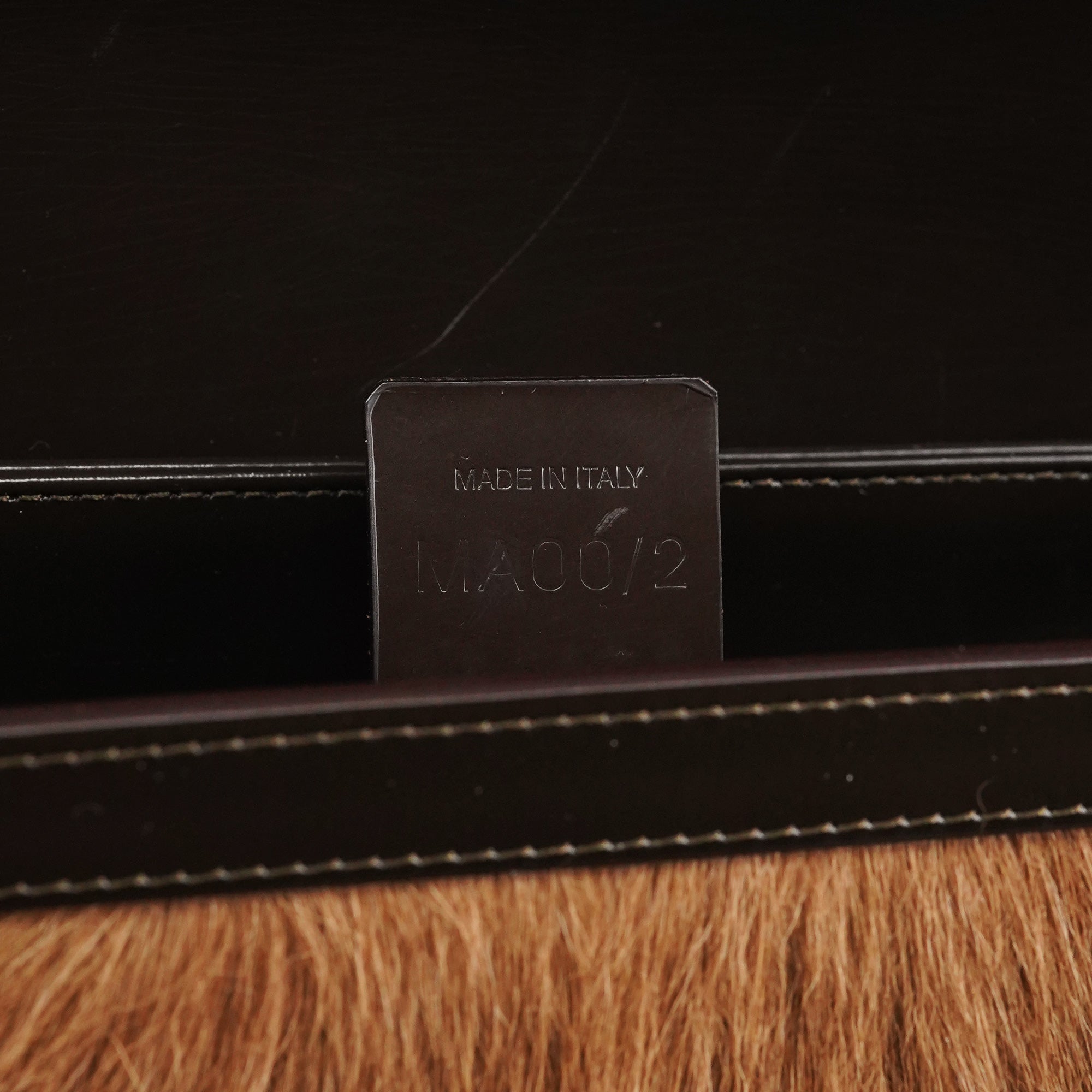 Celine Sac porté épaule en fourrure beige et marron