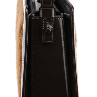 Celine Beige Brown Fur Shoulder Bag