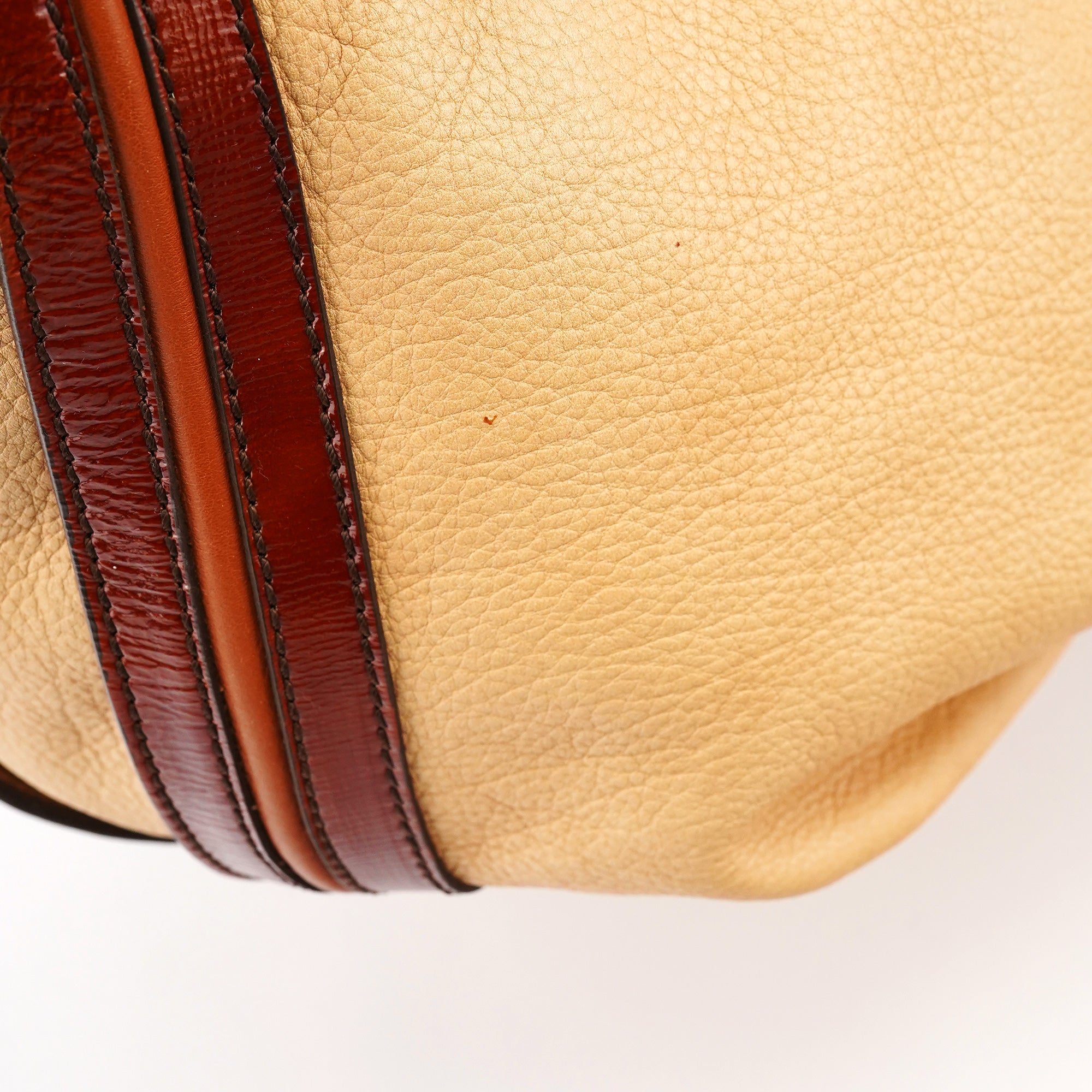 Celine Sac porté épaule Bittersweet en cuir beige et marron