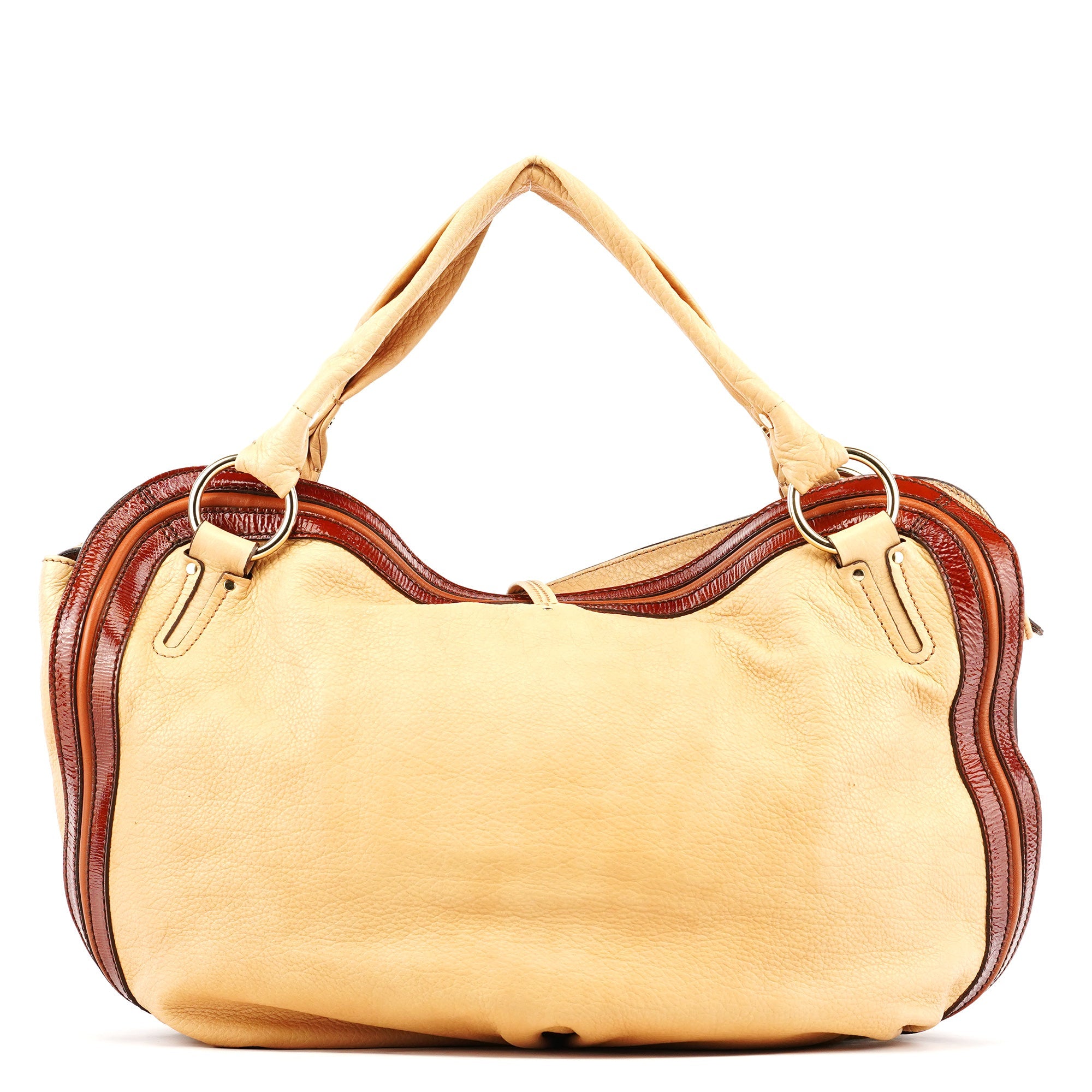 Celine Sac porté épaule Bittersweet en cuir beige et marron