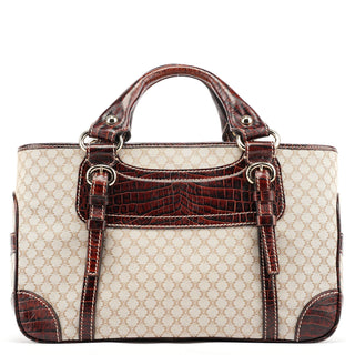 Celine Beige Brown Macadam Boogie Tote Bag