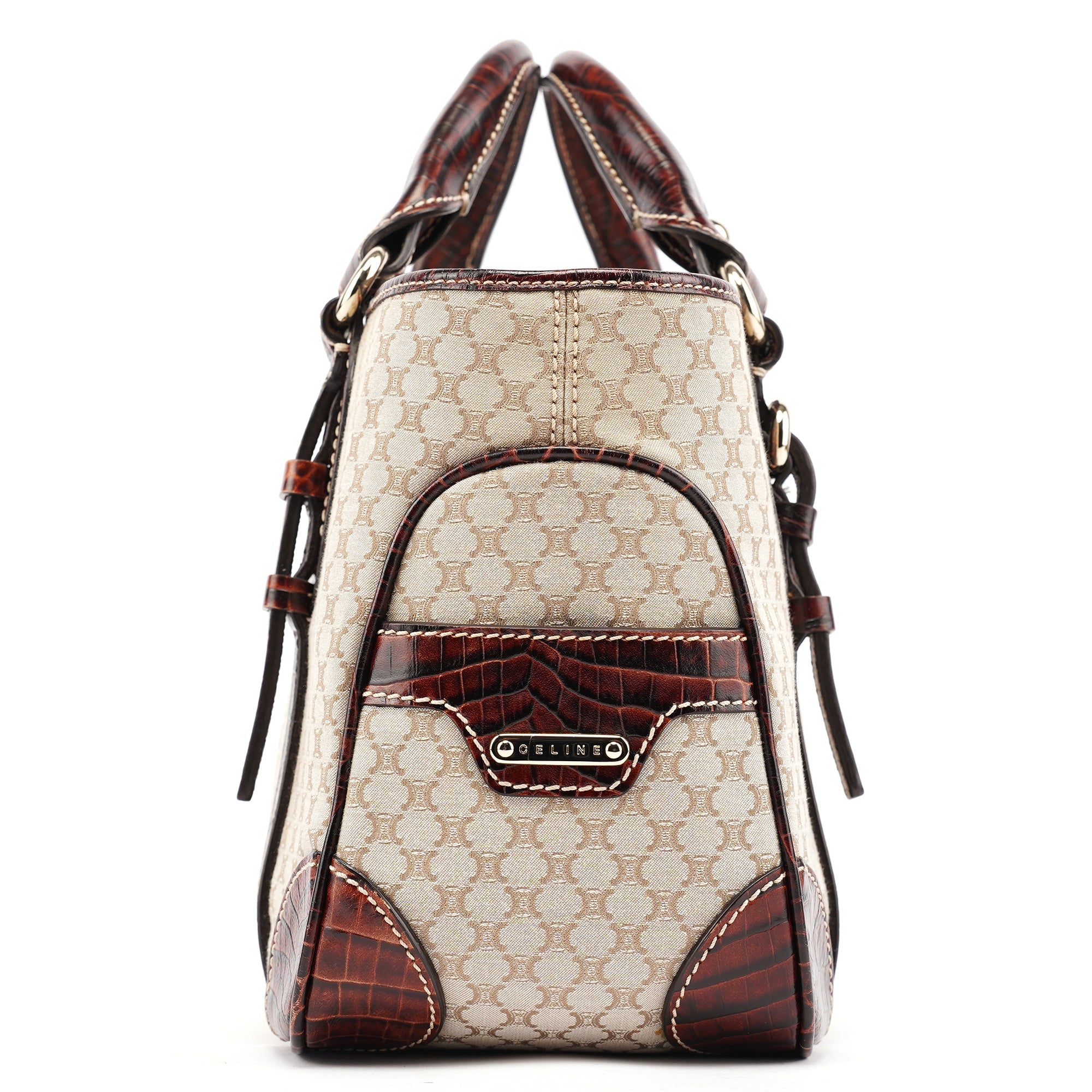 Celine Beige Brown Macadam Boogie Tote Bag