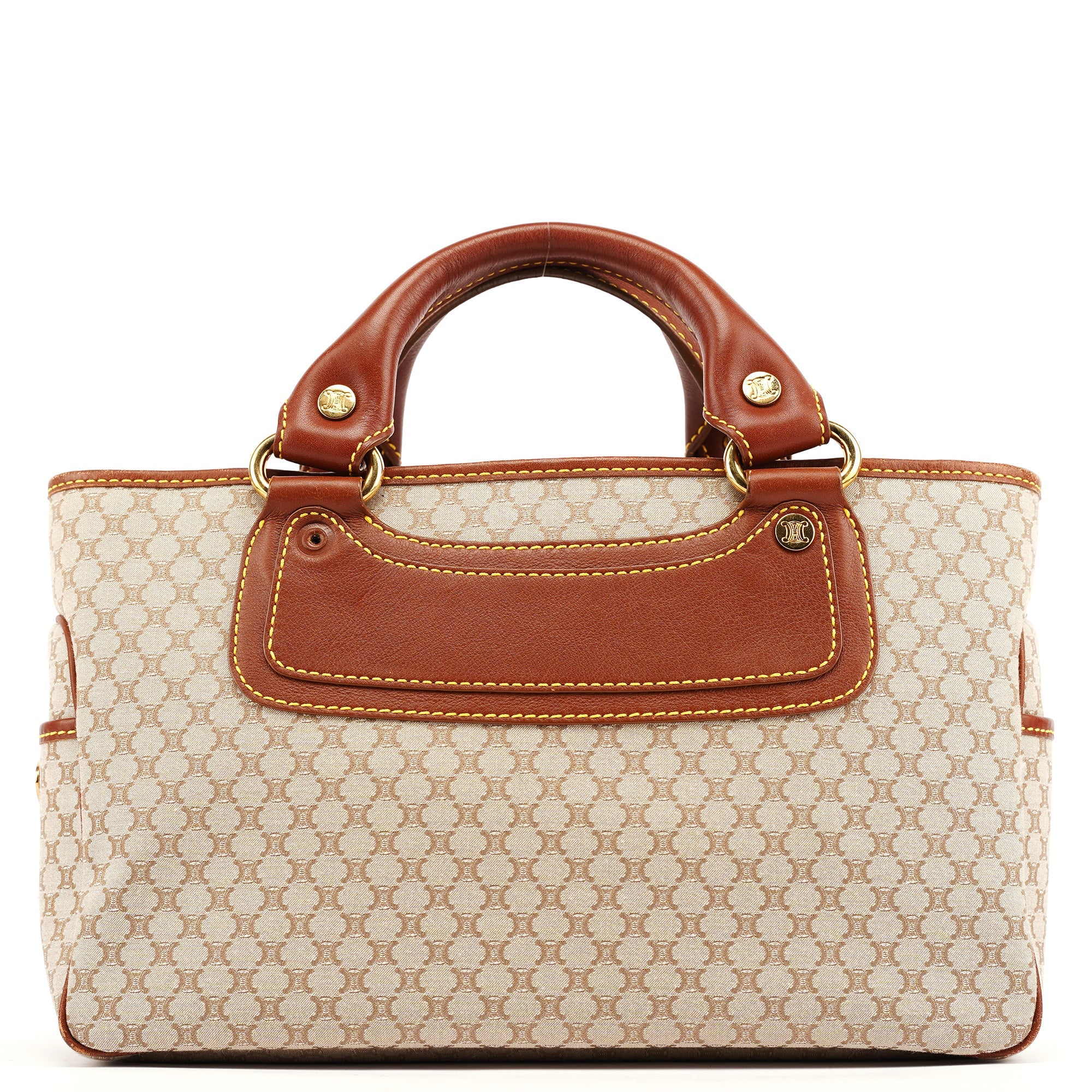Celine Sac cabas Boogie en toile Macadam beige et marron