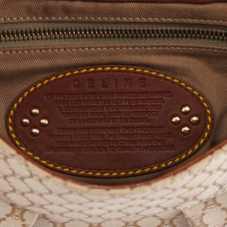 Celine Beige Brown Macadam Canvas Buckle Shoulder Bag