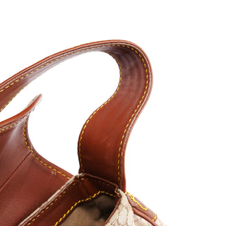 Celine Beige Brown Macadam Canvas Buckle Shoulder Bag