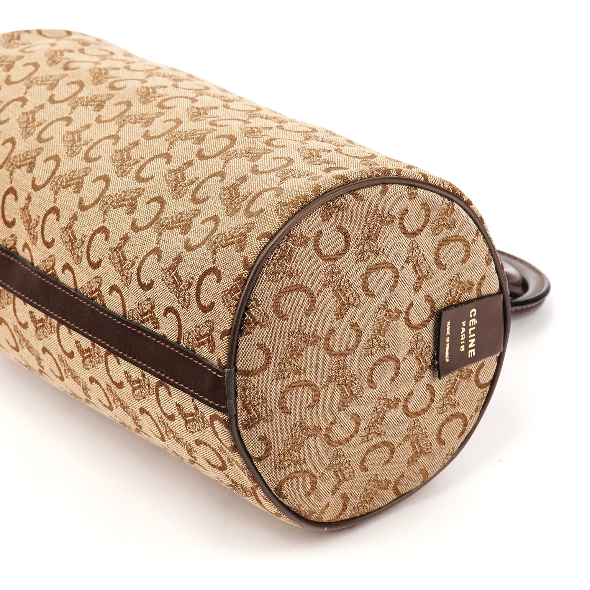 Céline Beige Brown Macadam Canvas Mini Boston Bag