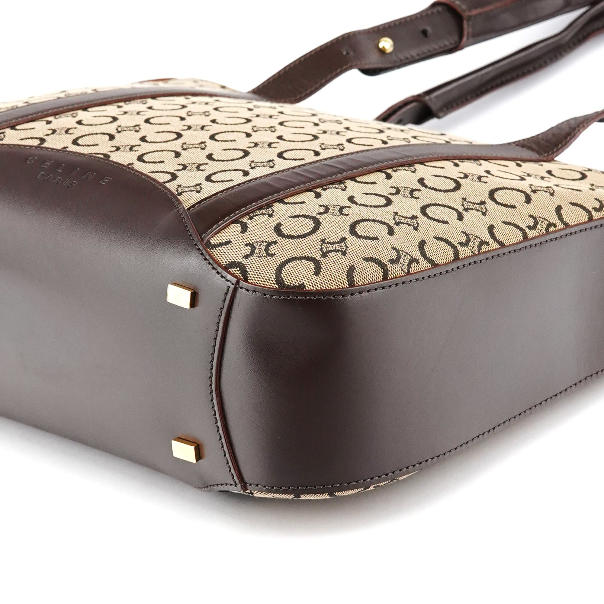Céline Beige Brown Macadam Canvas Tote Bag