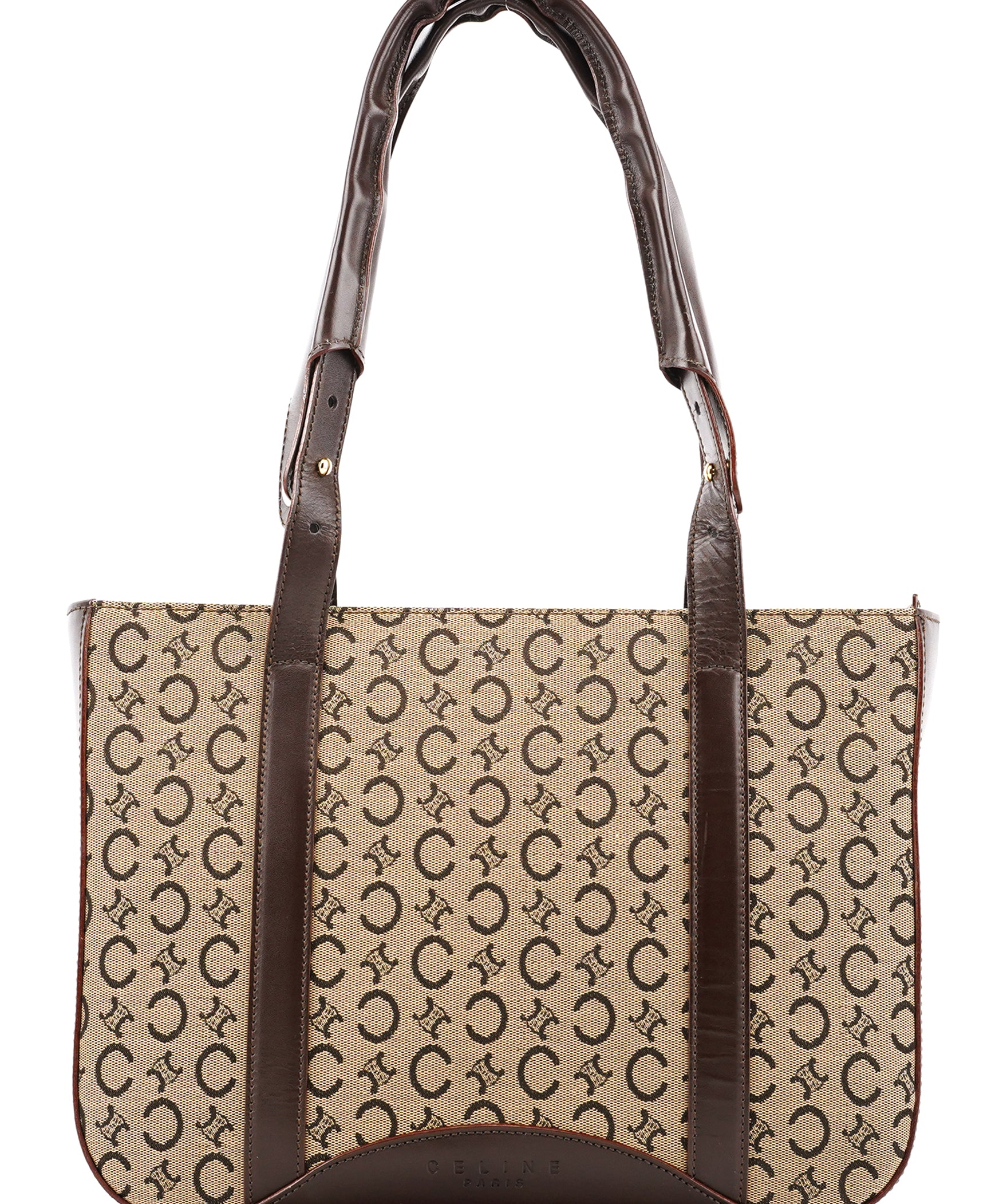 Céline Beige Brown Macadam Canvas Tote Bag