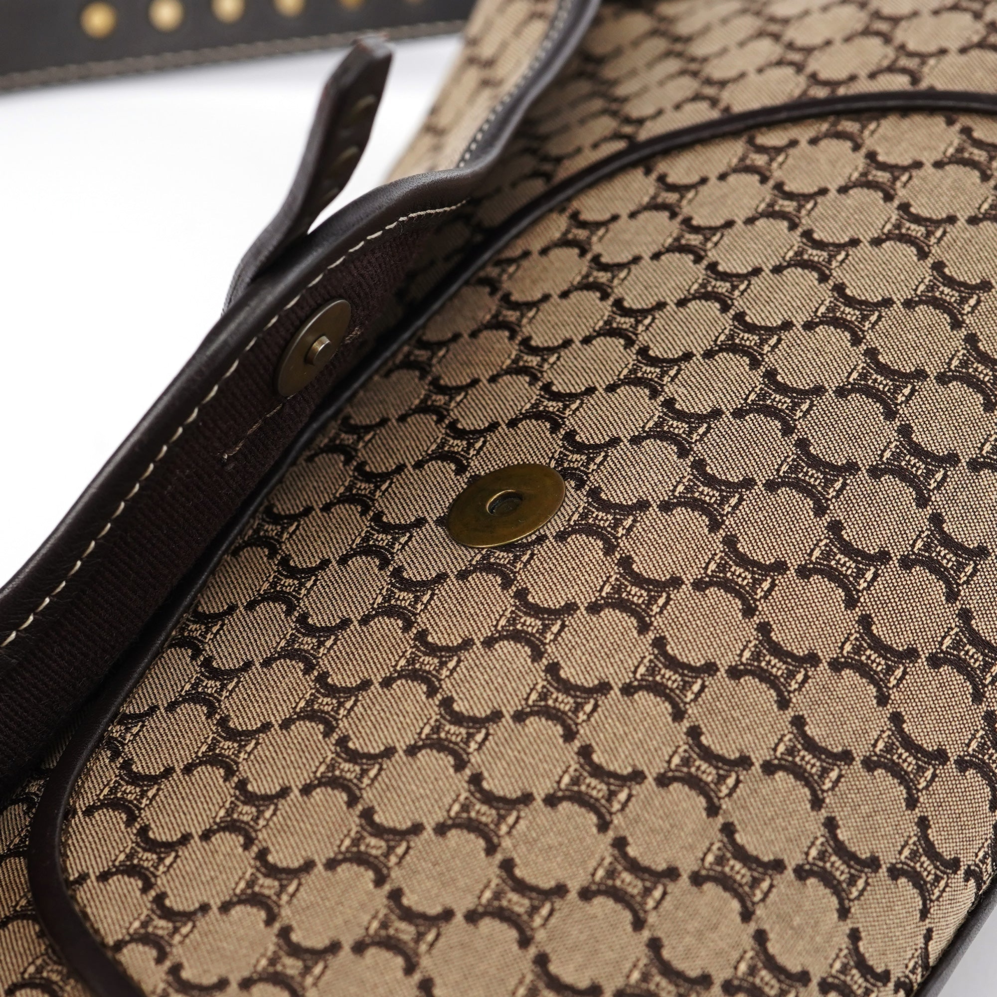 Celine Beige Brown Macadam Shoulder Bag
