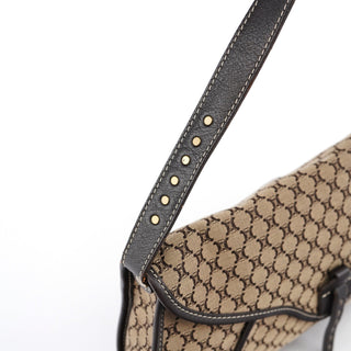 Celine Beige Brown Macadam Shoulder Bag