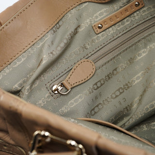 Celine Beige Leather Pillow Tote Bag