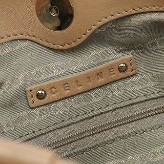 Celine Beige Leather Pillow Tote Bag