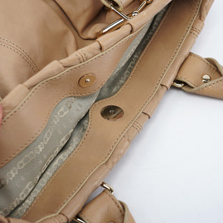 Celine Beige Leather Pillow Tote Bag