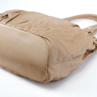 Celine Beige Leather Pillow Tote Bag