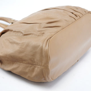 Celine Beige Leather Pillow Tote Bag