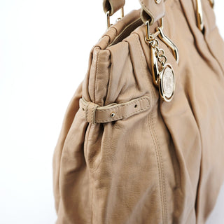 Celine Beige Leather Pillow Tote Bag