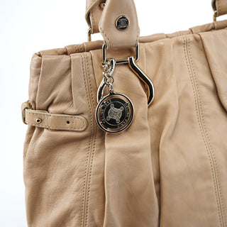 Celine Beige Leather Pillow Tote Bag