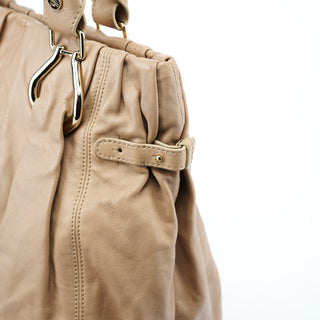 Celine Beige Leather Pillow Tote Bag