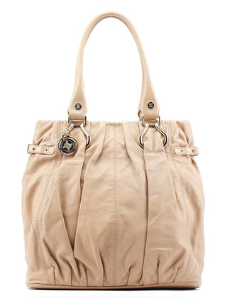 Celine Beige Leather Pillow Tote Bag
