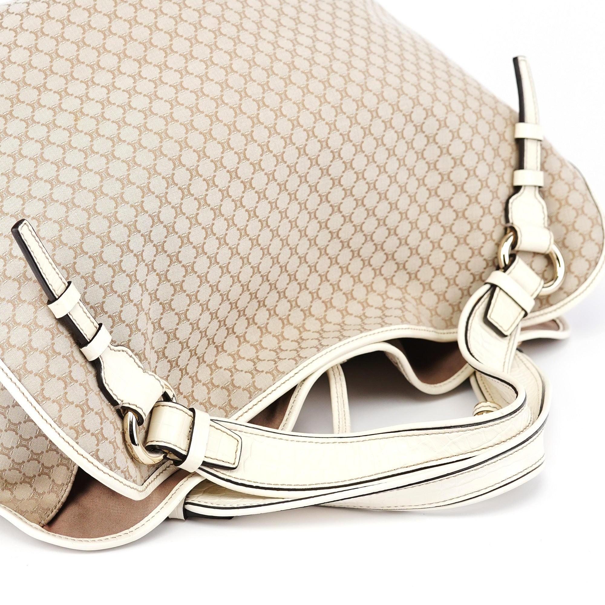 Celine Sac porté épaule Bittersweet en toile Macadam beige