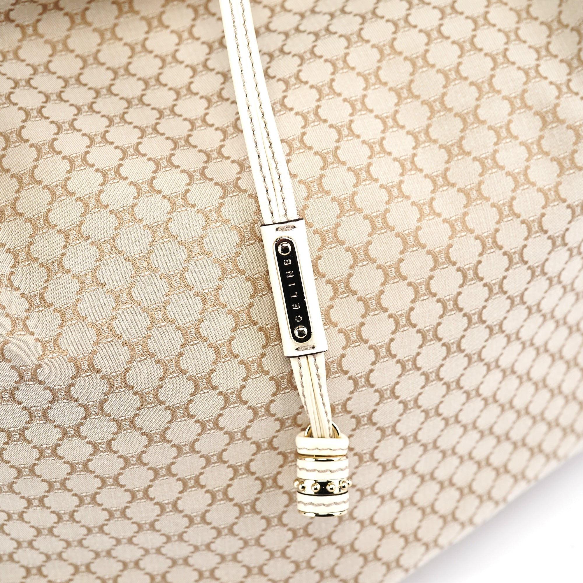 Celine Sac porté épaule Bittersweet en toile Macadam beige