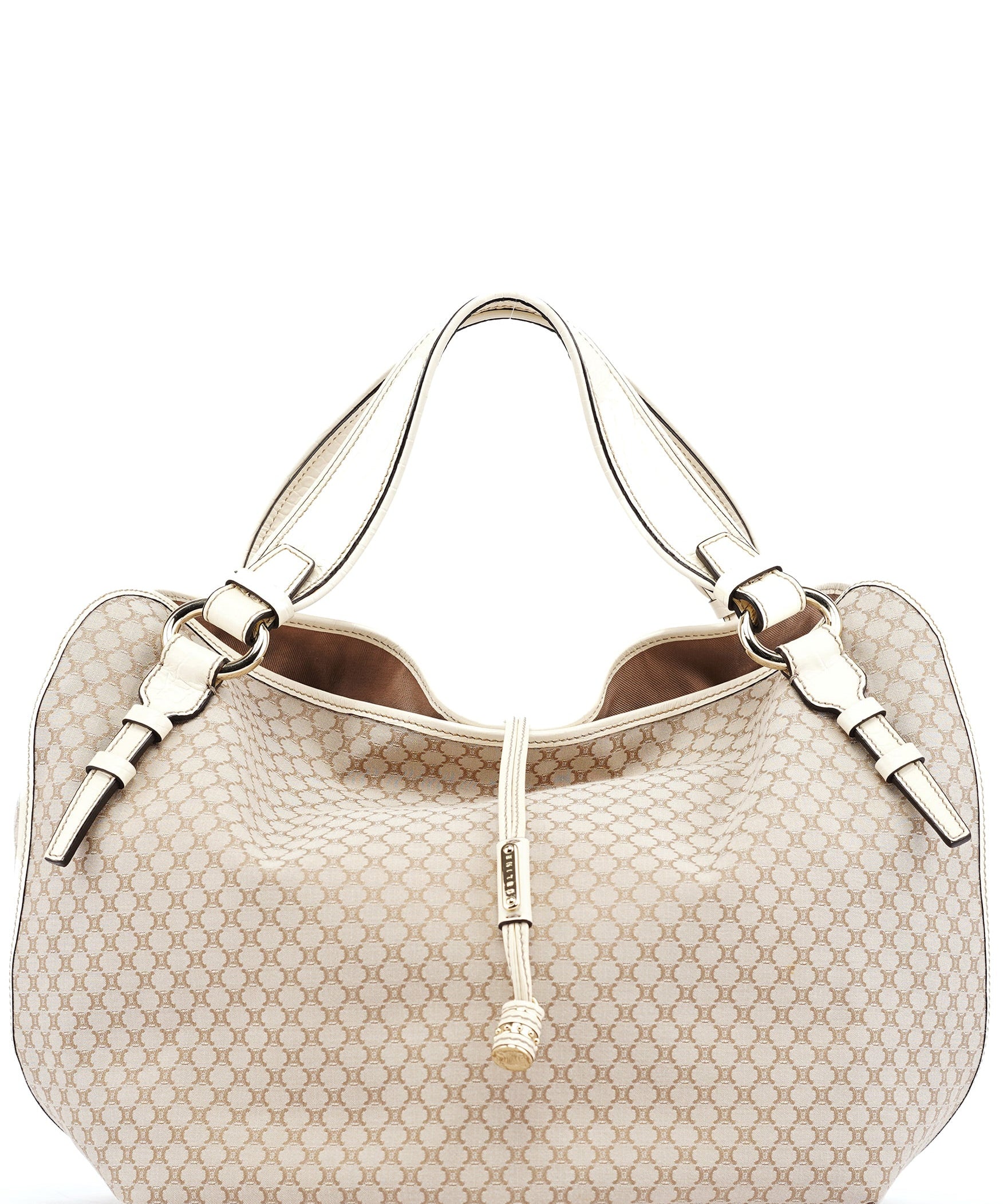 Celine Sac porté épaule Bittersweet en toile Macadam beige